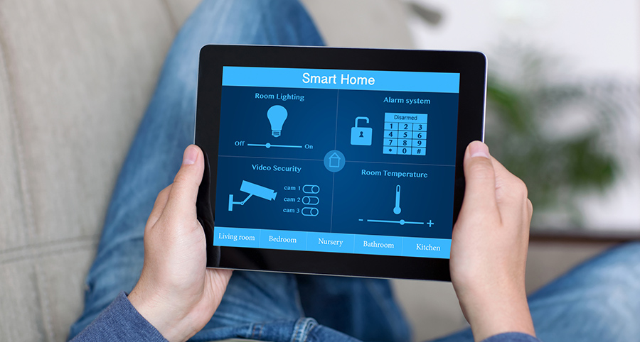 The ability to access and control security components from a mobile device is one of the top smart home trends in Austin. Close-up of smart home security app.